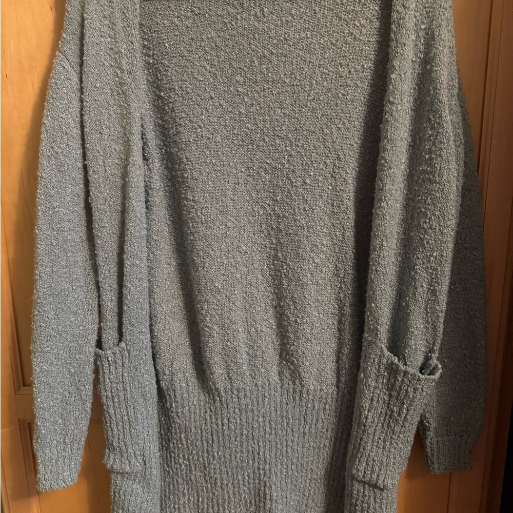 Women’s Warm & Cozy Lifestyle By Poof Open Front Knit Cardigan Sweater Medium - Picture 8 of 10